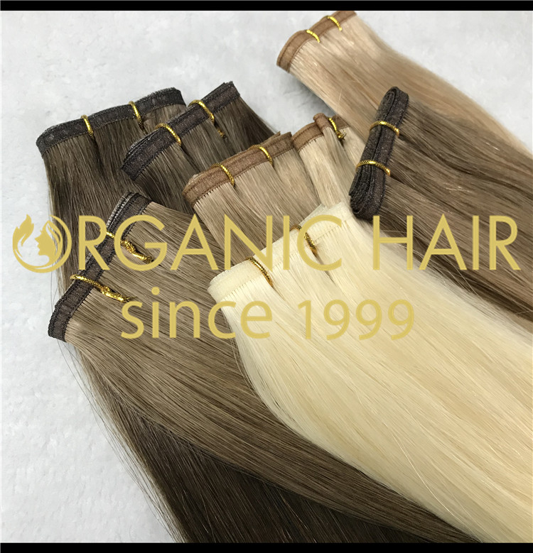 Flat weft seamless weft hybrid weft hair extensions CNY020